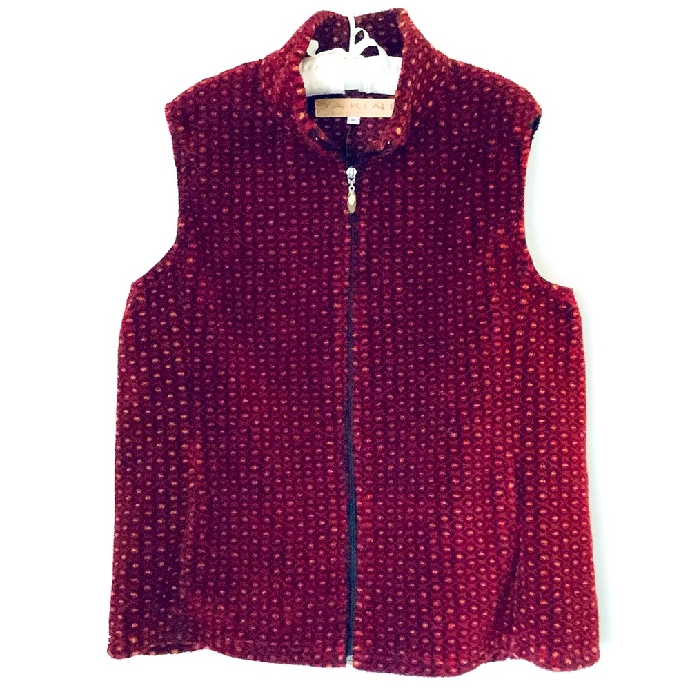 Dakini rust, black & yellow design vest. Size XL